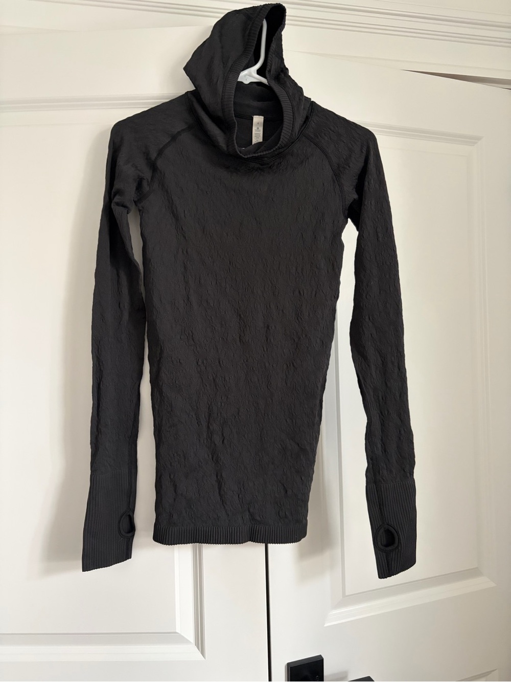 lululemon athletica Black Textured Lightweight Hooded Pullover